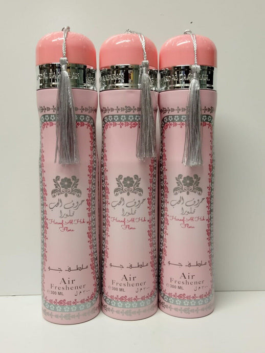 Huroof Al Hub Flora Air Freshener 300ml EDP by Ard Al Zaafaran - Elegant Oriental Fragrance in Stylish Bottle