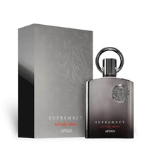 Load image into Gallery viewer, Image: Supremacy Not Only Intense 100ml EDP - Afnan&#39;s niche fragrance featuring top notes of Bergamot, Apple, Black Currant, heart notes of Oakmoss, Patchouli, Lavender, and base notes of Ambergris, Saffron, Musk.