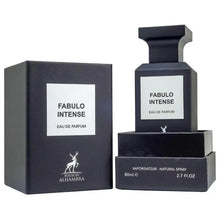 Load image into Gallery viewer, Image: Fabulo Intense Perfume 80ml EDP - A bottle of Maison Alhambra&#39;s unapologetically alluring fragrance, inspired by Tom Ford F***ing Fabulous, featuring notes of Clary Sage, Lavender, Bitter Almond, Vanilla, Orris, Leather, Tonka Bean, Cashmeran, White Woods, and Amber.