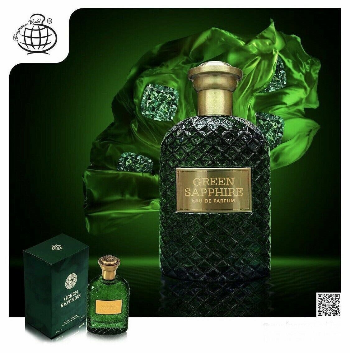 Green Sapphire Perfume 100ml EDP by Fragrance World - Oriental Woody Unisex Fragrance