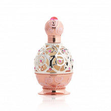 Load image into Gallery viewer, Image: Haneen Rose Gold by Khadlaj - Luxurious perfume oil featuring top notes of Bergamot and Lemon, middle notes of Gardenia, Orris, and Rose, and base notes of Amber, Musk, and Vanilla.