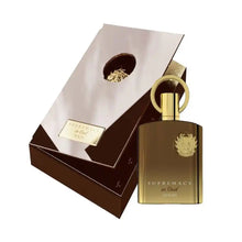 Load image into Gallery viewer, Image: Supremacy in Oud Perfume 100ml EDP - Afnan&#39;s premium fragrance featuring top notes of Saffron, Lavender, Nutmeg, heart notes of Agarwood, Sweet, and base notes of Musk and Patchouli.