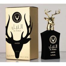 Load image into Gallery viewer, Ameer 100ml EDP Al Noble Series Lattafa Woody Oudh Aromatic Warm Spicy Earth